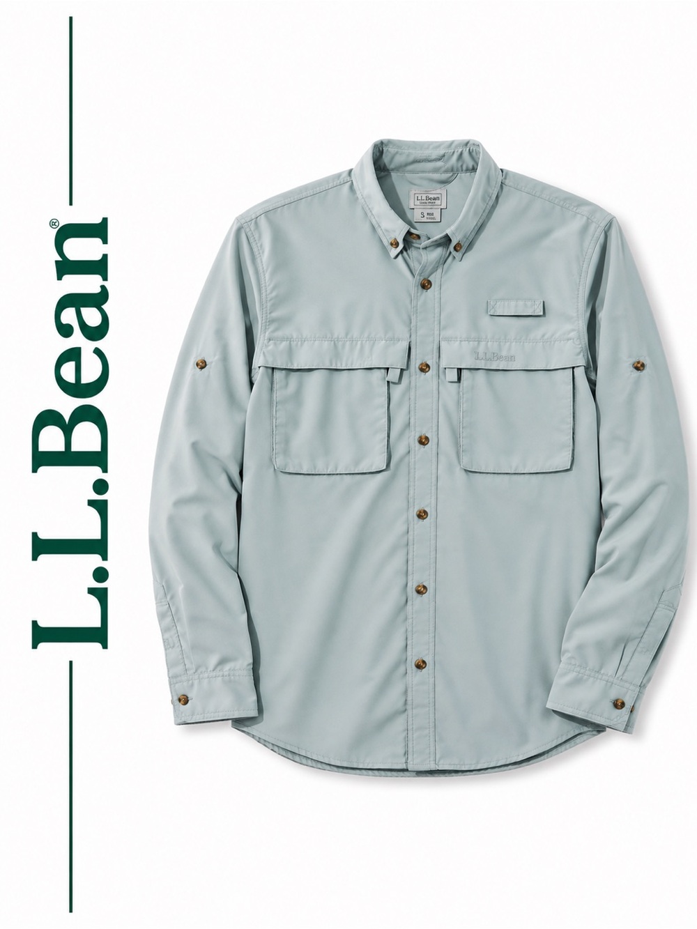 L.L.Bean Tropicwear Fishing Shirt Men’s S Blue UPF Vented Hiking Outdoor